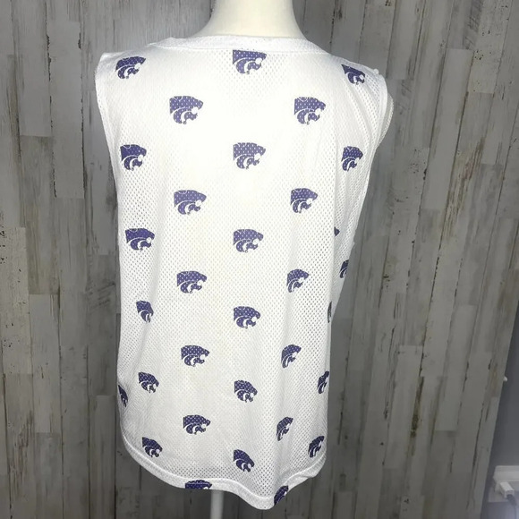 NWT NCAA Kansas State Wildcats Women's XL White Mesh All Over Print Tank Top - Picture 3 of 4